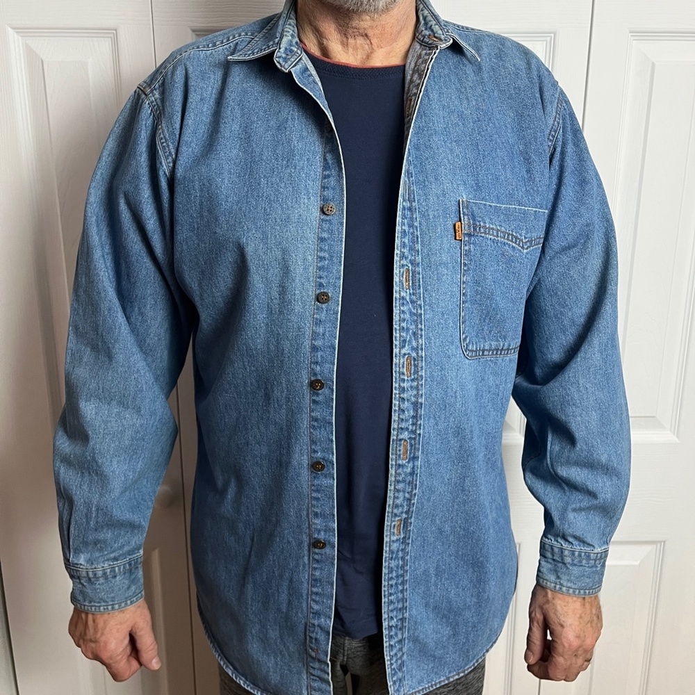 VIntage Orange Tab Levi Strauss & Co Mens Denim Shirt